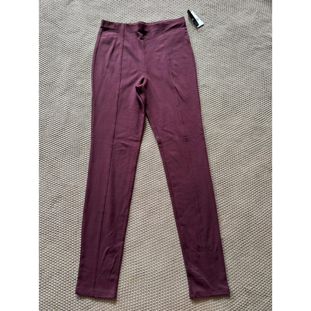 Forever 21 Women's Burgundy Pants Stretchy High Waist Casual Career Sz Medium